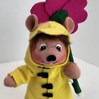 Annalee Mobilitee Doll 2002 Bear Mouse Animal Spring Raincoat Flower Umbrella 9"