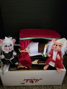 NWT Marley Ghost  2009 Annalee Storybook Mice 6" and  Bedtime Scrooge w/ bed NOB