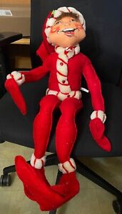 ANNALEE 30 INCH PEPPERMINT TWIST ELF DATED 2008 PERFECT CONDITION