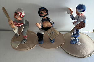 Annalee Kid Collection Baseball Player Catcher Pitcher & Batter Posable Doll Set