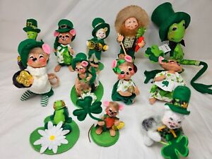Annalee 12 mixed lot st. patricks day irish theme Dolls 3-14” New open box tags