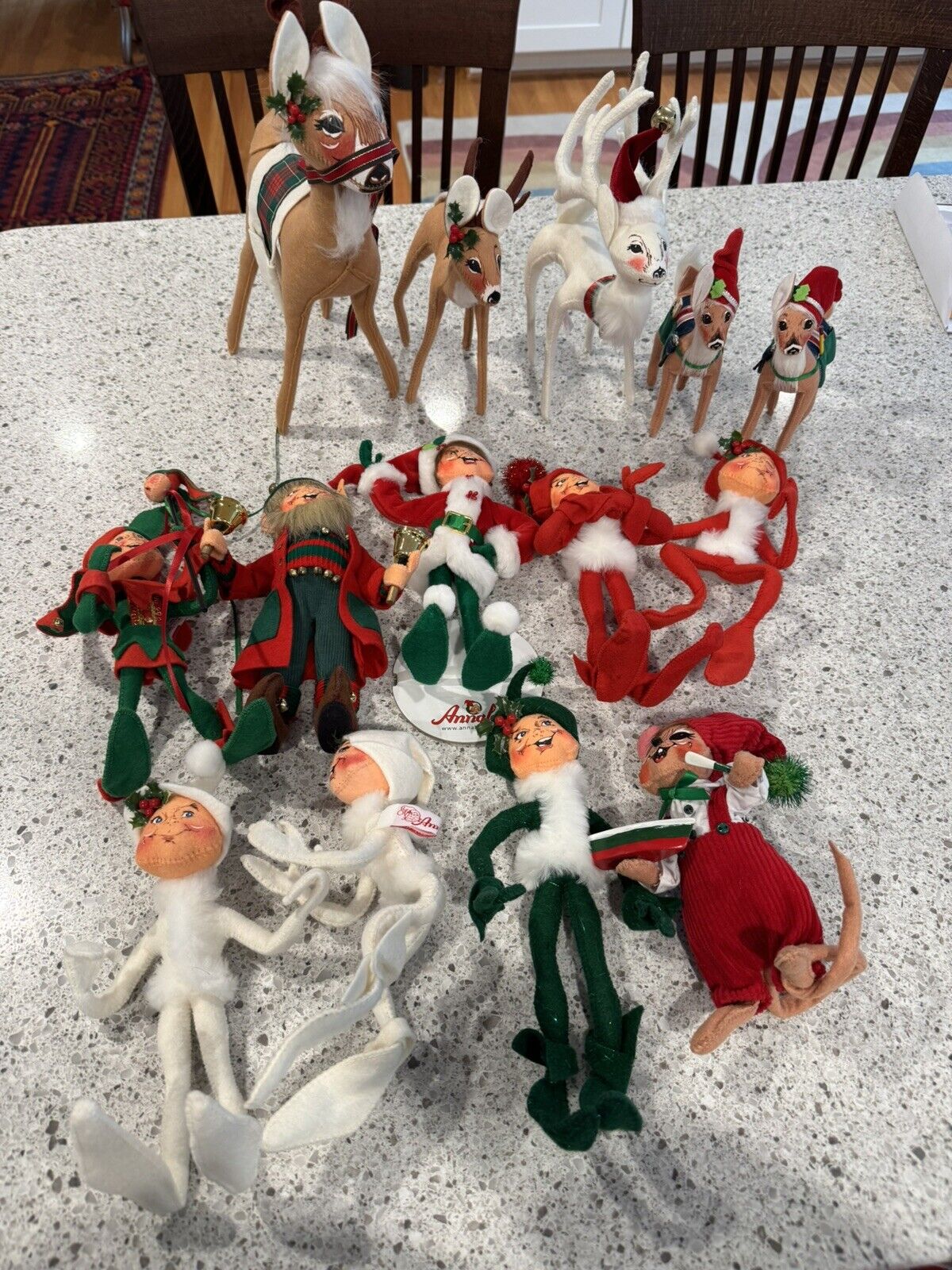 EUC - Annalee 14 Mixed Lot Christmas Holiday Deer Elves Dolls 5"-12” 1993 - 2010