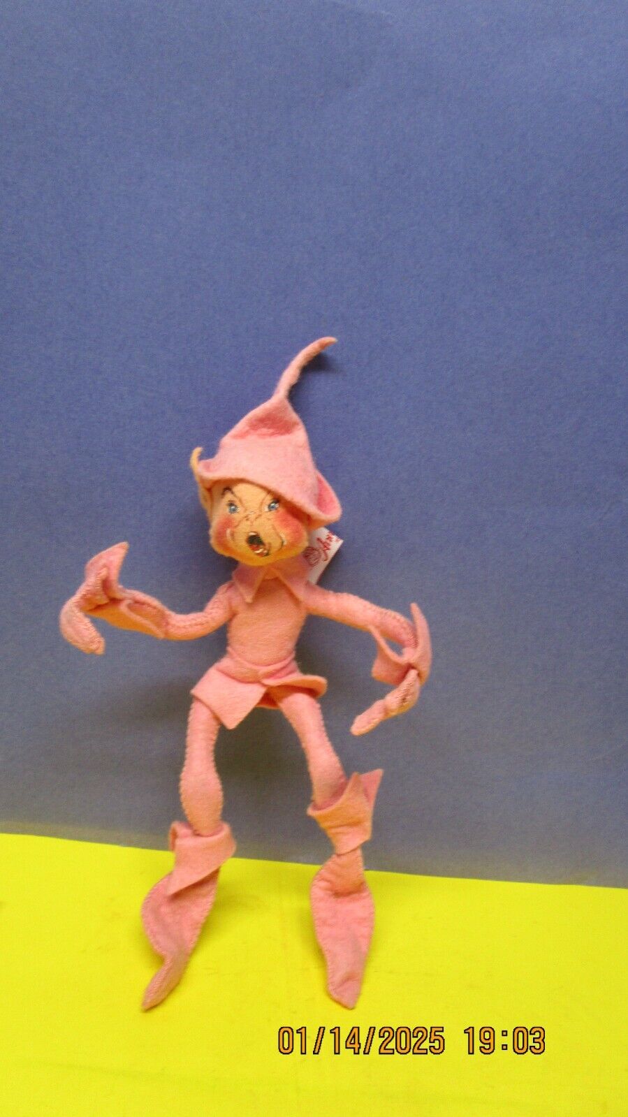 Annalee Dolls Rare 12” Pink Spring Elf Vintage 1990 Pointed Ear