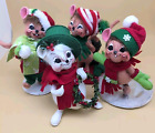 LOT OF 4: Annalee CHRISTMAS WINTER Mouse Mice Snowball Skater Potbelly Stove++