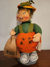 Annalee Halloween Pumpkin Trick or Treat Boy. LARGE RARE 18"