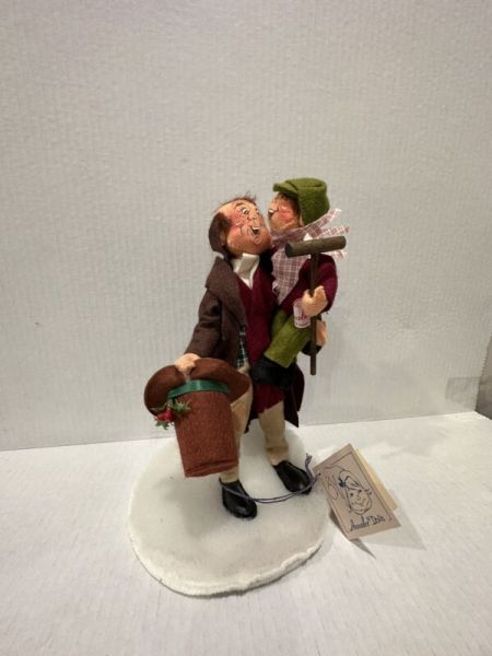 Annalee Doll Bob Cratchit & Tiny Tim 1988 A Christmas Carol 10"H Dickens