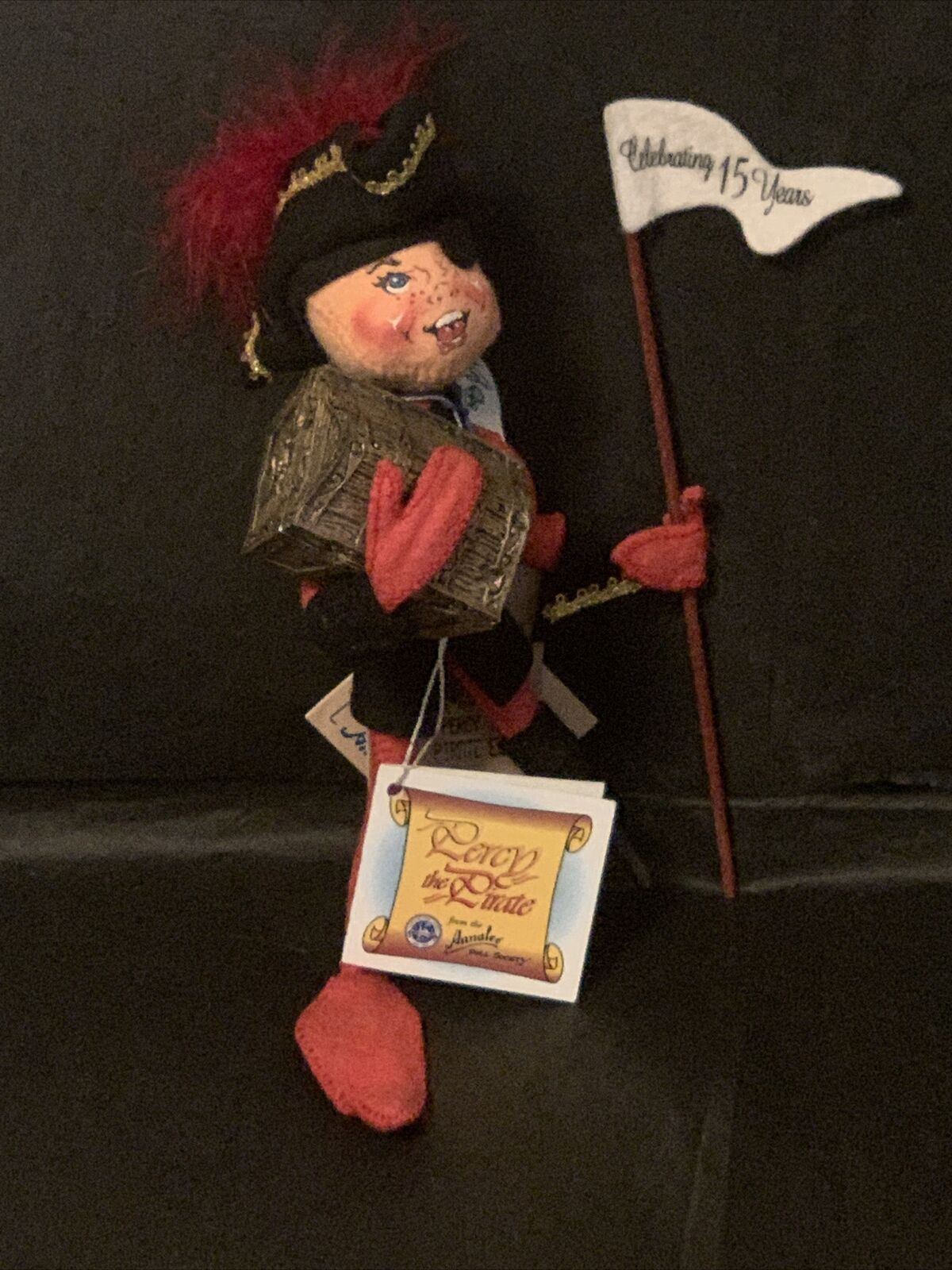 Annalee Doll Percy The Pirate Patch Eye Treasure Chest  Original Tag 10” 970698