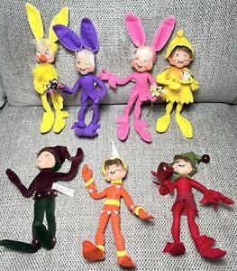 2009 Annalee Doll Easter Bunny ELF Spring Pink  Purple Duck Fall Candy Corn