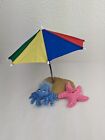Annalee 2002 Beach Buddies Sand & Umbrella Starfish & Crab Rare