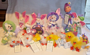 Annalee Bunnies Chicks Mouse Elf Kitty NWT Various years Lot of 19