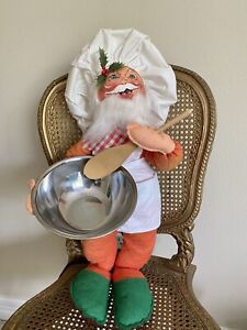 ANNALEE 1989 Motorized Animated Chef Baker Christmas Santa 18”