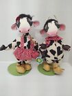 Vintage 1998 Annalee Cows Hanna And Howie SIGNED