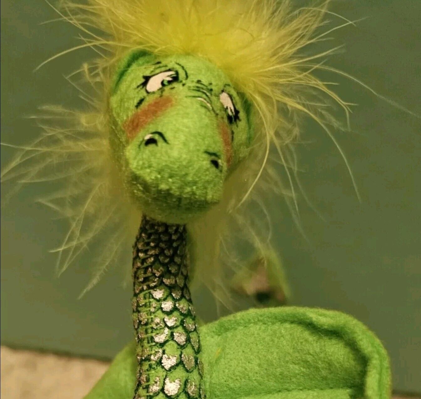 RARE 2004 Annalee Mobilitee Doll Lime Green 7" Dragon