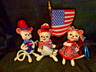 Set of 3 - Annalee Patriotic Girl, Boy, Firecracker Mice - 2005 and 2006
