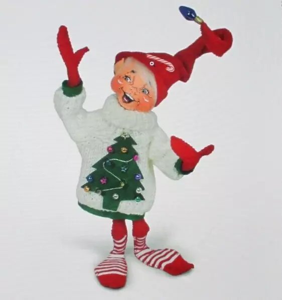 Annalee Exclusive---2024---9"---"Twinkle the Ugly Sweater Elf"---New/Tags & Bag