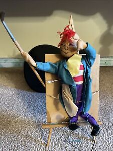 Rare !!! Annalee Painter 1950-60 - Yarn Hair- Tag not Dated - with Easel- 8”