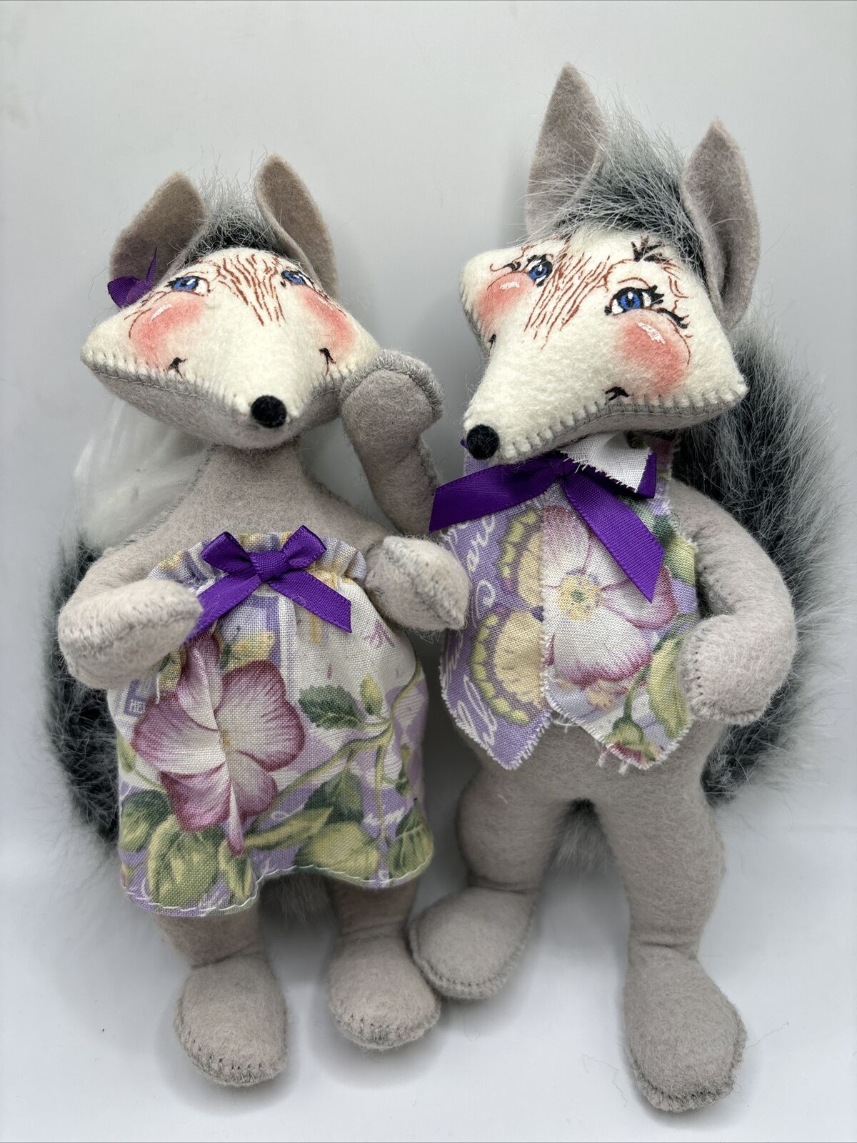 ANNALEE  FIONA FOX & FREDERICK FOX HOLIDAY ARTISIAN DOLLS 8" VINTAGE RARE