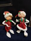 Bundle of 2 Annalee Mobilitee  6" Singing Elf Dolls