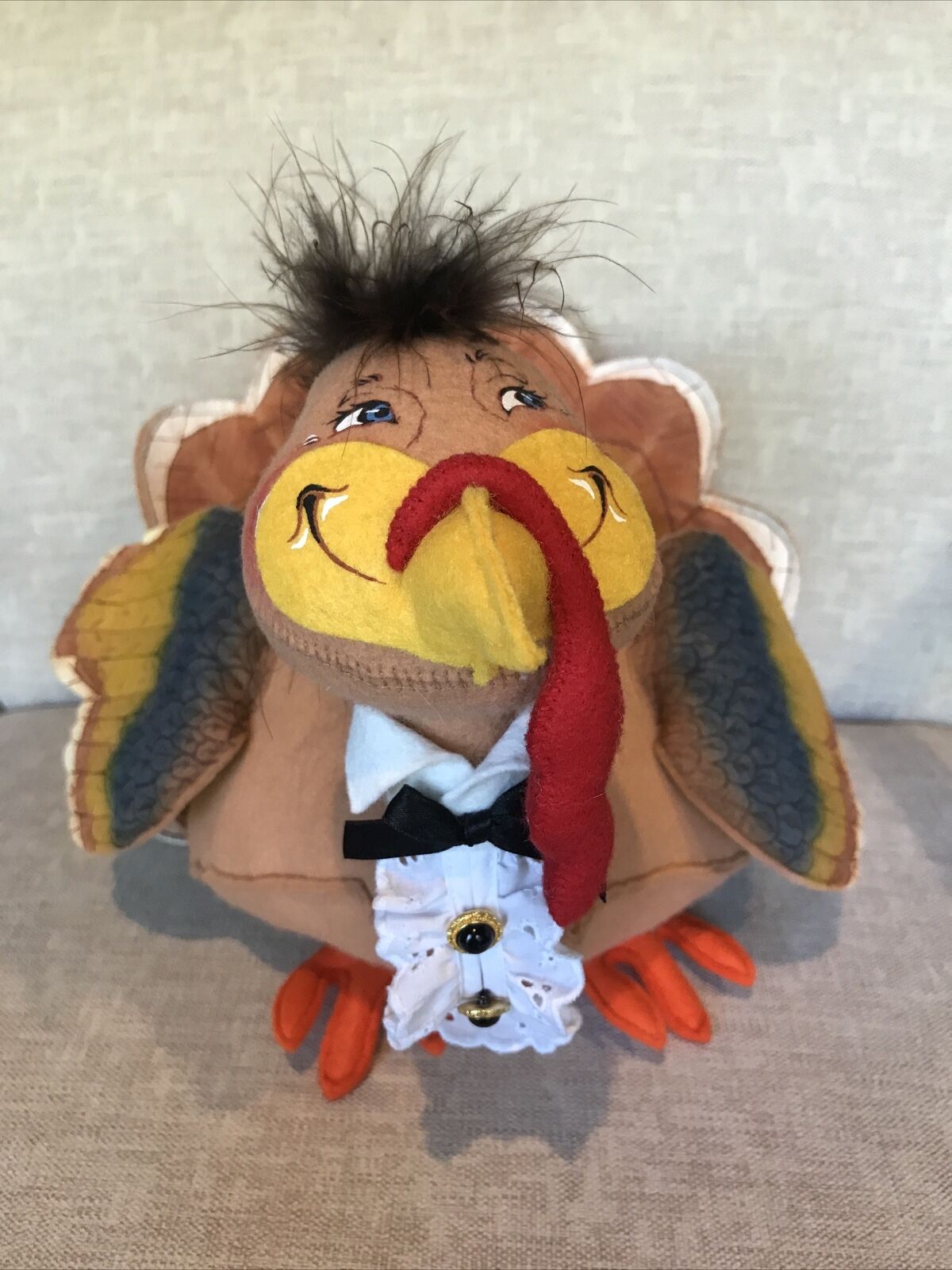 Annalee Dolls Large Thanksgiving Tom Turkey Centerpiece 12”x 10” Turkey