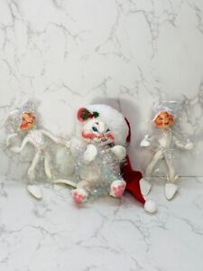 New ListingAnnalee Christmas Tinsel Elf Poseable and Christmas Cat Kitten 1993 Rare