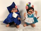 Annalee SET OF 2 WIZARD OF OZ MUNCHKIN MOUSE DOLLS 2011 New with tags and bags