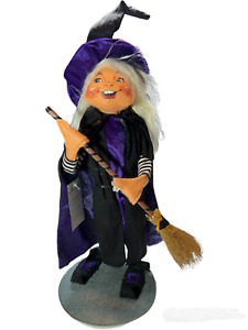 Annalee Doll 17" Good Witch with Broom, Black and Purple Hat New (2018)