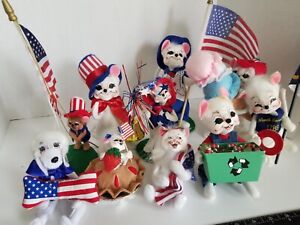 Lot Of 10 Annalee Collectable Dolls 4th Of July Independence Day Veterans Day...