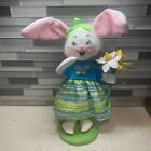 Annalee 12" Spring Daffodil Girl Bunny Rabbit Felt Plush Posable Doll