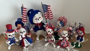 Annalee 4th Of July Patriotic USA Summer Lot Of 9 BBQ Fireworks Mice Picnic