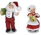 NWT ANNALEE CHECKING IN TWICE SANTA KNITTING MRS CLAUS DOLL SET OF 2