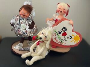 Annalee 3 Valentine's - Sweetheart Girl, Hershey Kiss Kid, Puppy Love -Free Ship