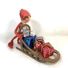 ANNALEE 10" Elf & Dogsled 973000 Wood Sled Gifts Orig Tag Bag
