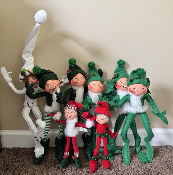 Annalee Elf lot of 8 dolls