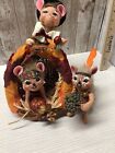 Annalee Dolls Thanksgiving Cornucopia Centerpiece Pilgrim Mice & Xtra Squirrel