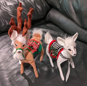 8” Classy Doe 450214 Rustic Yuletide Deer 450316  New W/ Tag Annalee Doll Lot