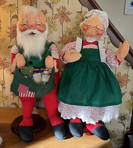Annalee Santa & Mrs Clause 30 Inches Signed Chuck Thorndike