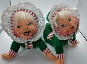 Annalee Mobiltee Dolls 9" Green PJ Kids (2)  2006