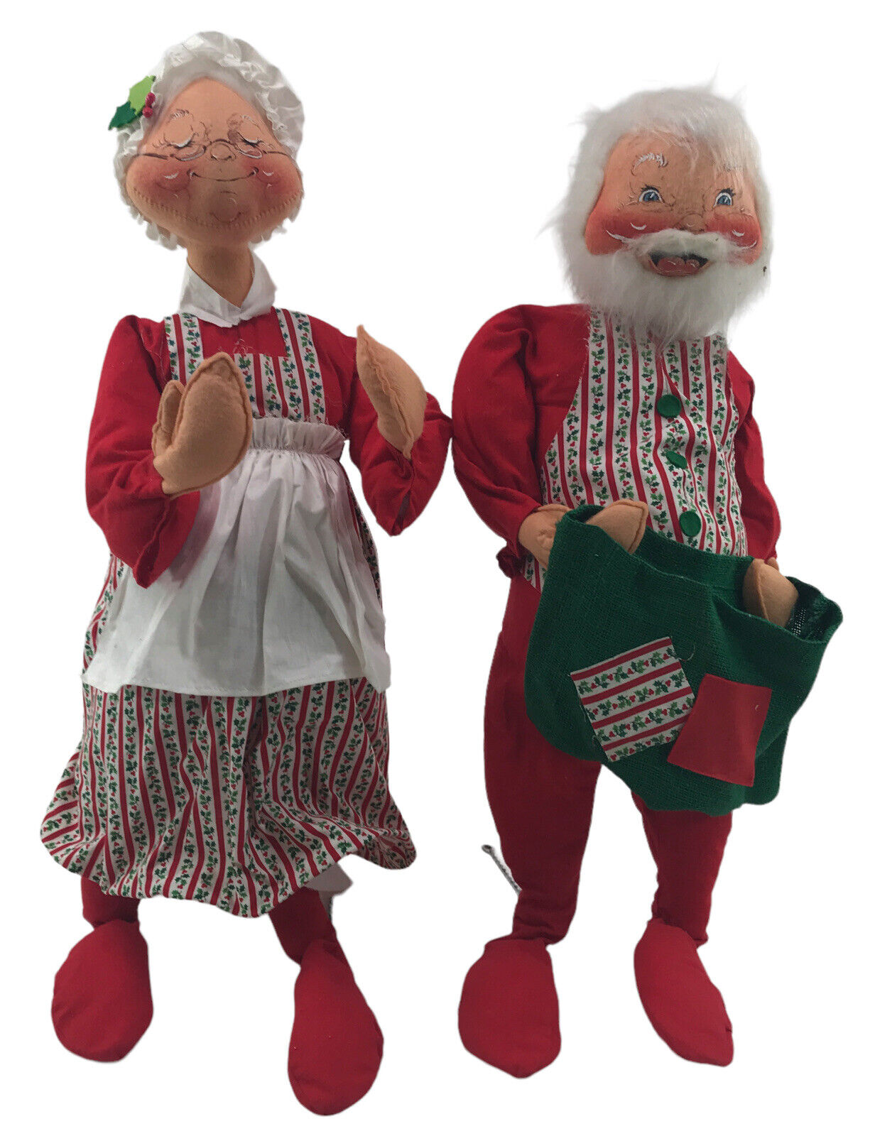 Annalee 1966 Santa & Mrs Claus 30" Tall Vintage Mobilitee Doll Christmas Decor