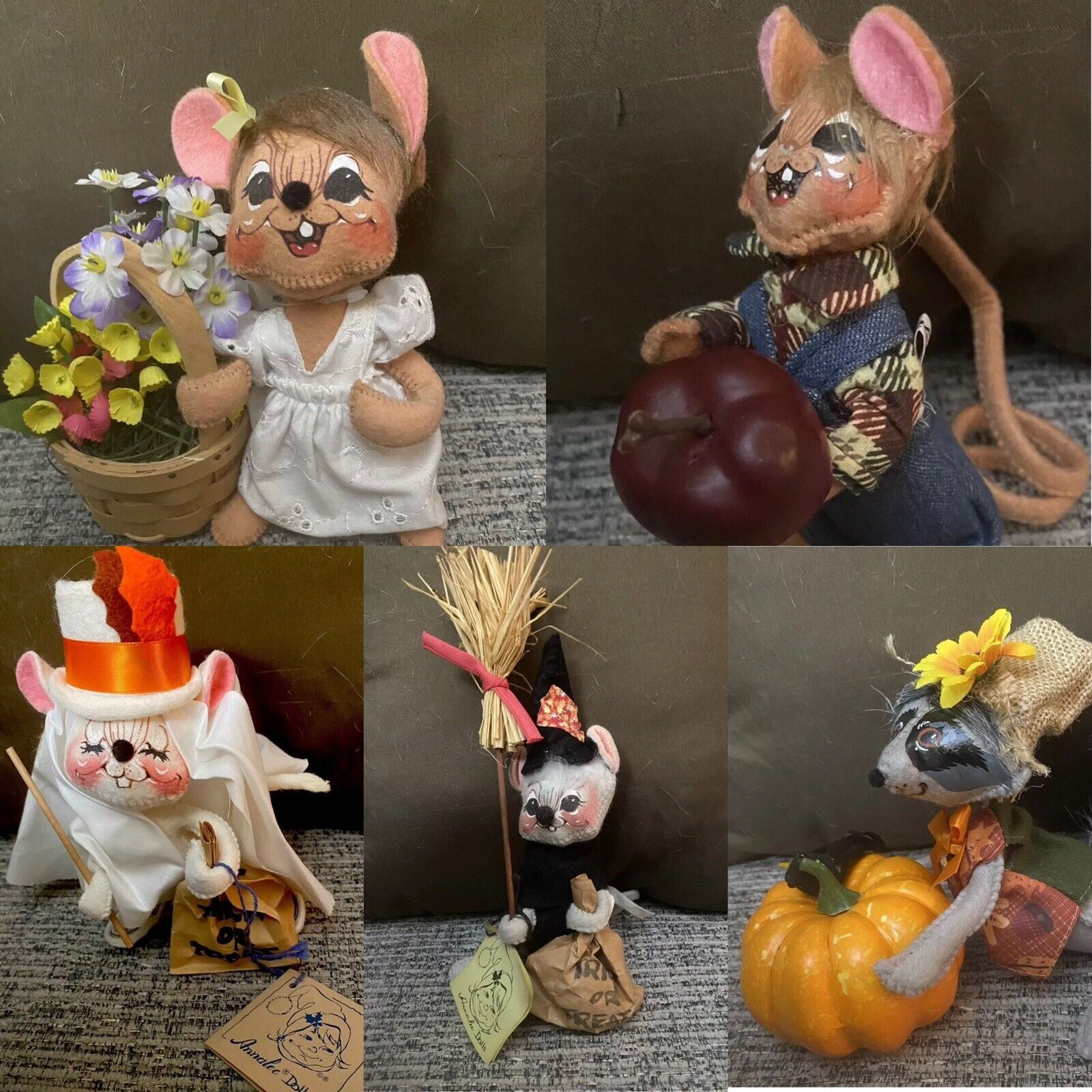 5 Annalee Dolls Lot HALLOWEEN SPRING FALL