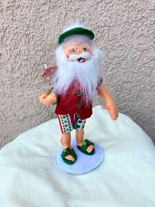 Annalee 9" Sunny Santa at Beach Holding Drink 2018