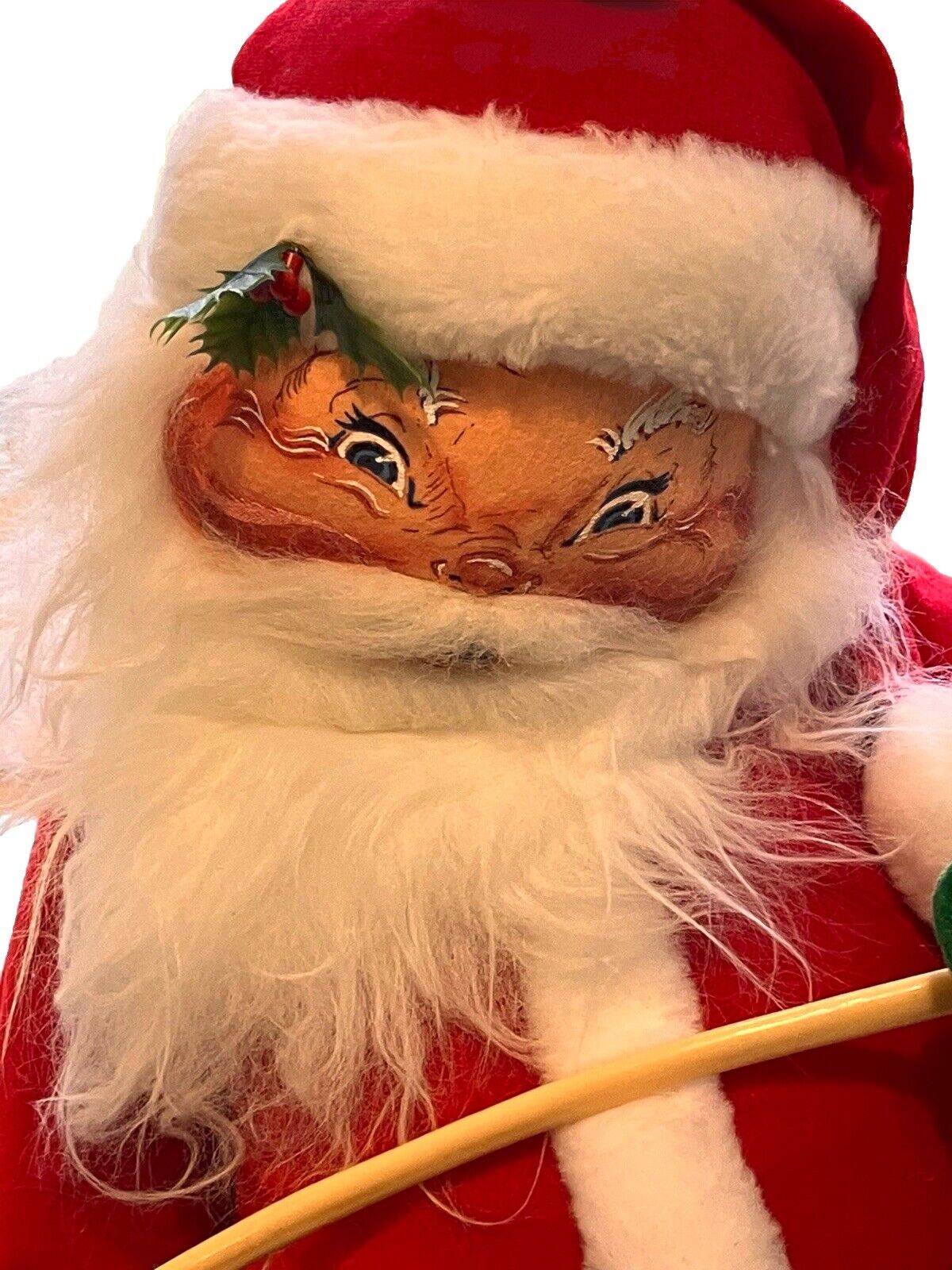 Vintage Annalee Large 30 Inch Classic Santa Claus Toy Sack Pipe 1983 Red Suit
