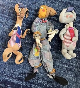Vintage 1971 Large Annalee Mobilitee Clothed Doll  Scarecrow, Donkey, Elephant!