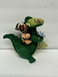 Rare Annalee 5” cave boy rider riding on dinosaur 1981