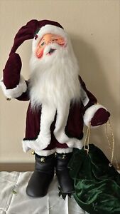 Annalee 30" Jinglebell Santa wearing Deep Red Robe.
