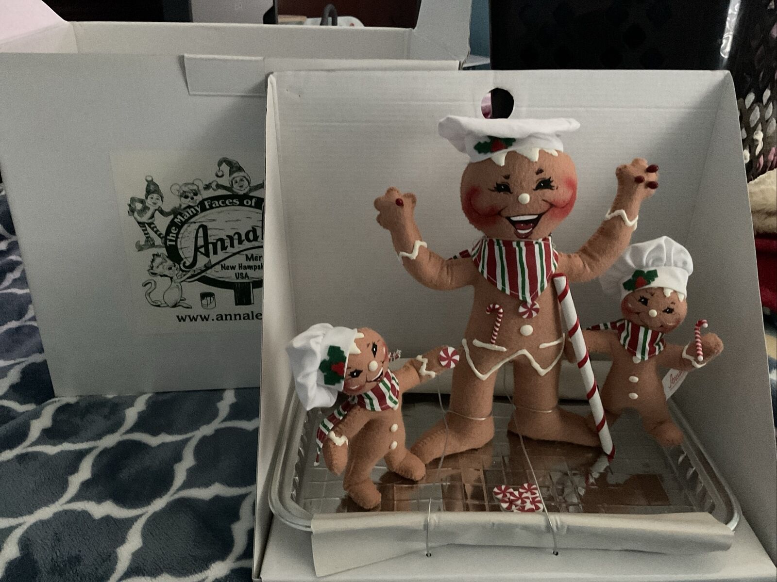 Annalee 9" Ginger Fun Gingerbread Men Trio Vignette 2006  Mint - 969206 With Box