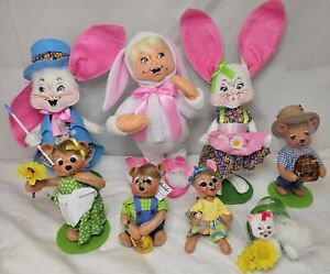 Annalee 8 mixed lot Spring Easter theme Dolls 4-14” bunny bear New open box tags