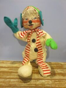 Vintage  1971 - 1972 Annalee 18" Snowman Kid Girl