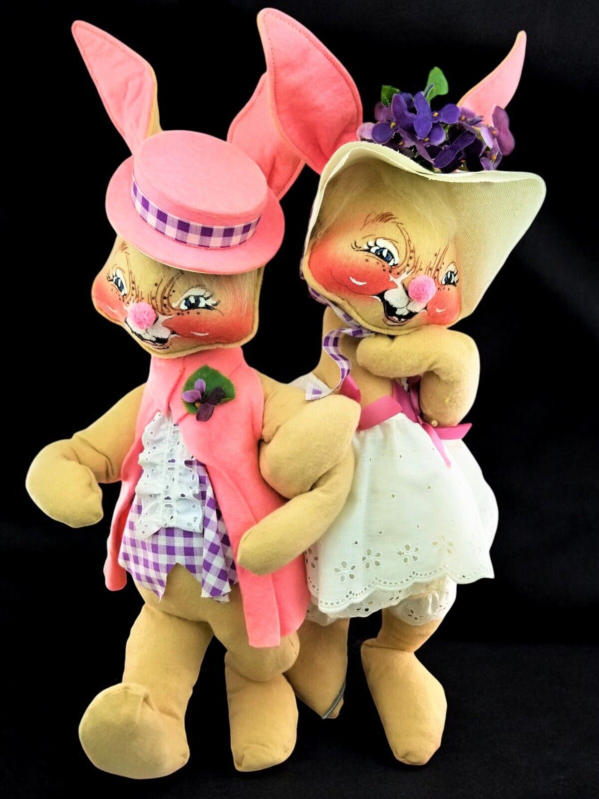 VTG Annalee Mobilitee Mr & Mrs Easter Parade Bunny Rabbit 20 in Couple 1968 RARE