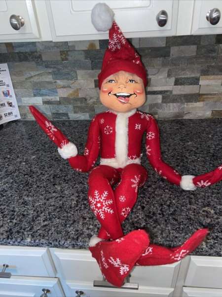 Annalee Red  Snowflake Elf 30 Inch