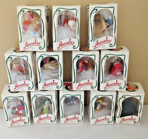 Lot Of 11 1990s Vintage Annalee Mobilitee Christmas Ornaments Boxes Tags